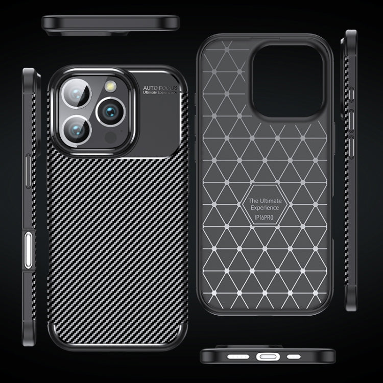 For iPhone 16 Pro Carbon Fiber Texture Shockproof TPU Phone Case(Black) - iPhone 16 Pro Cases by buy2fix | Online Shopping UK | buy2fix