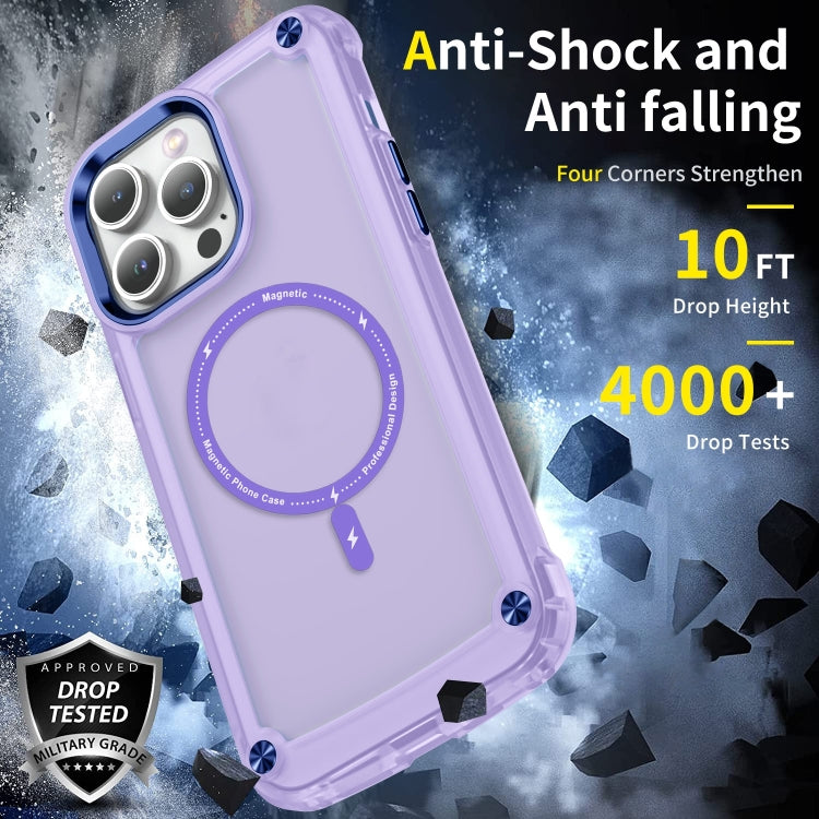 For iPhone 16 Pro Max Skin Feel TPU + PC MagSafe Magnetic Phone Case(Transparent Purple) - iPhone 16 Pro Max Cases by buy2fix | Online Shopping UK | buy2fix