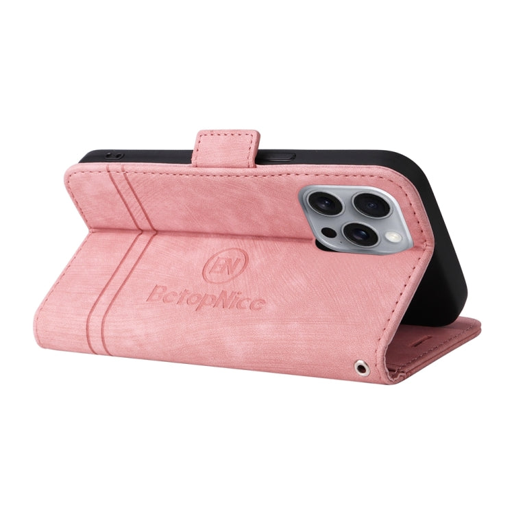 For iPhone 16 Pro Max BETOPNICE Dual-side Buckle Leather Phone Case(Pink) - iPhone 16 Pro Max Cases by BETOPNICE | Online Shopping UK | buy2fix