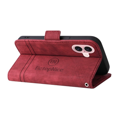 For iPhone 16 BETOPNICE Dual-side Buckle Leather Phone Case(Red) - iPhone 16 Cases by BETOPNICE | Online Shopping UK | buy2fix