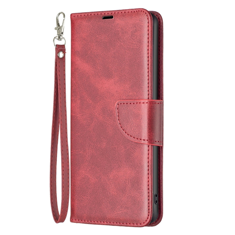 For iPhone 16 Lambskin Texture Pure Color Flip Leather Phone Case(Red) - iPhone 16 Cases by buy2fix | Online Shopping UK | buy2fix