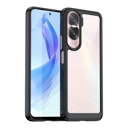 For Honor X50i Colorful Series Acrylic Hybrid TPU Phone Case(Black) - Honor Cases by buy2fix | Online Shopping UK | buy2fix