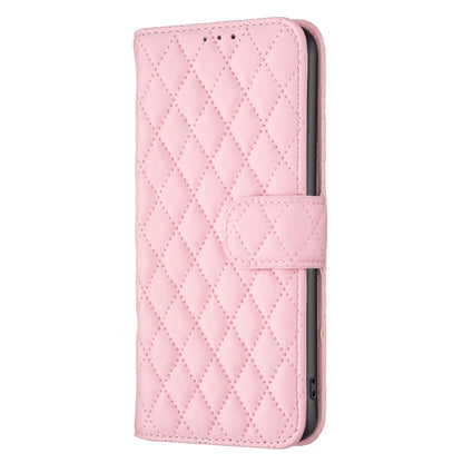 For iPhone 16 Diamond Lattice Wallet Flip Leather Phone Case(Pink) - iPhone 16 Cases by buy2fix | Online Shopping UK | buy2fix