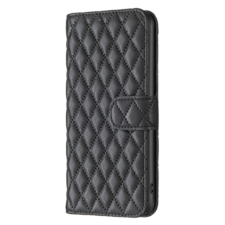 For iPhone 16 Plus Diamond Lattice Wallet Flip Leather Phone Case(Black) - iPhone 16 Plus Cases by buy2fix | Online Shopping UK | buy2fix