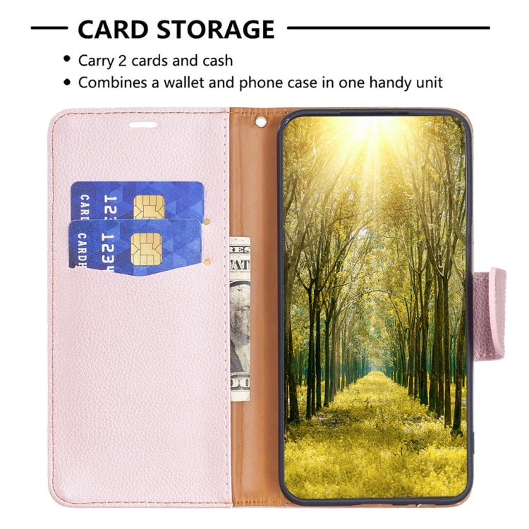 For iPhone 16 Pro Max Litchi Texture Pure Color Flip Leather Phone Case(Rose Gold) - iPhone 16 Pro Max Cases by buy2fix | Online Shopping UK | buy2fix