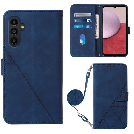 For Samsung Galaxy S23 FE 5G Crossbody 3D Embossed Flip Leather Phone Case(Blue) - Galaxy S23 FE 5G Cases by buy2fix | Online Shopping UK | buy2fix