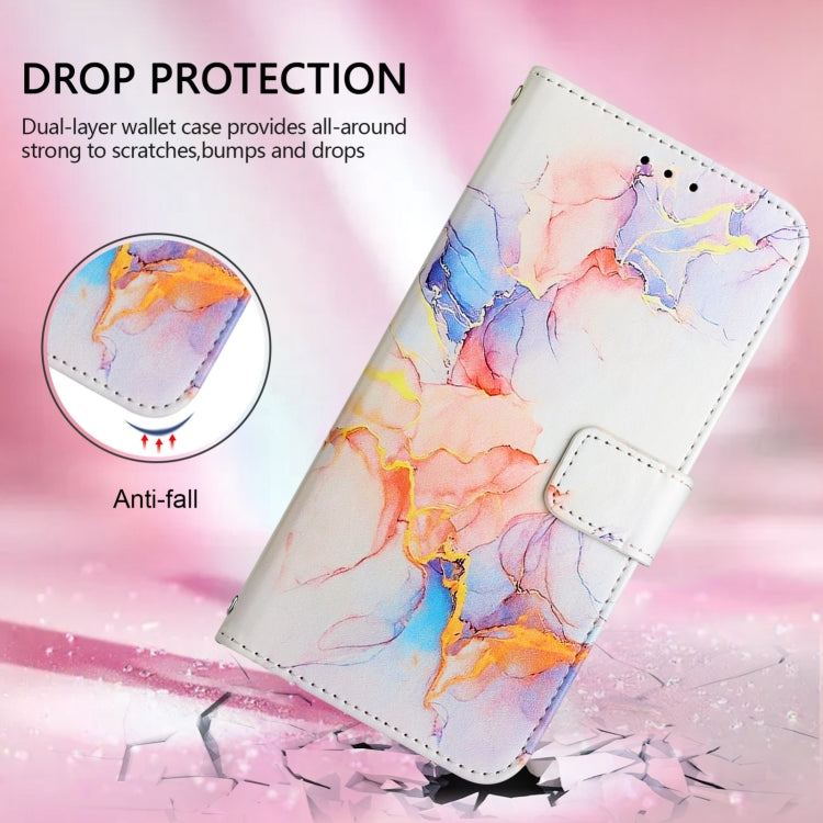 For iPhone 16 Pro PT003 Marble Pattern Flip Leather Phone Case(Galaxy Marble White LS004) - iPhone 16 Pro Cases by buy2fix | Online Shopping UK | buy2fix