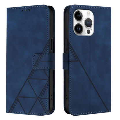 For iPhone 16 Pro Max Crossbody 3D Embossed Flip Leather Phone Case(Blue) - iPhone 16 Pro Max Cases by buy2fix | Online Shopping UK | buy2fix