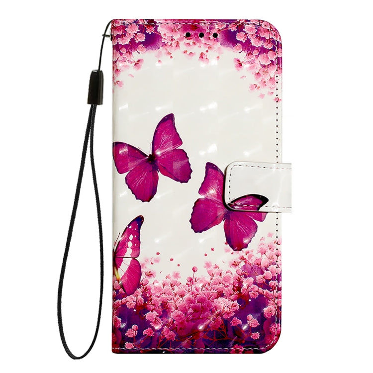 For iPhone SE 2024 3D Painting Horizontal Flip Leather Phone Case(Rose Butterfly) - More iPhone Cases by buy2fix | Online Shopping UK | buy2fix