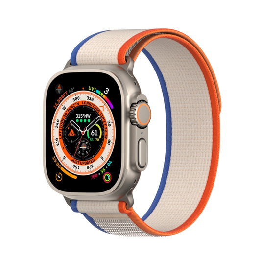 For Apple Watch 8 41mm DUX DUCIS YJ Series Nylon Watch Band(Orange Beige) - Watch Bands by DUX DUCIS | Online Shopping UK | buy2fix