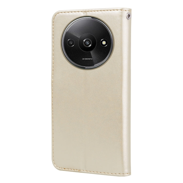 For Xiaomi Redmi A3 Rose Embossed Flip PU Leather Phone Case(Gold) - Xiaomi Cases by buy2fix | Online Shopping UK | buy2fix