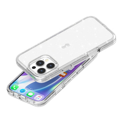 For iPhone 16 Pro Max Shockproof Terminator Glitter Powder Phone Case(White) - iPhone 16 Pro Max Cases by buy2fix | Online Shopping UK | buy2fix