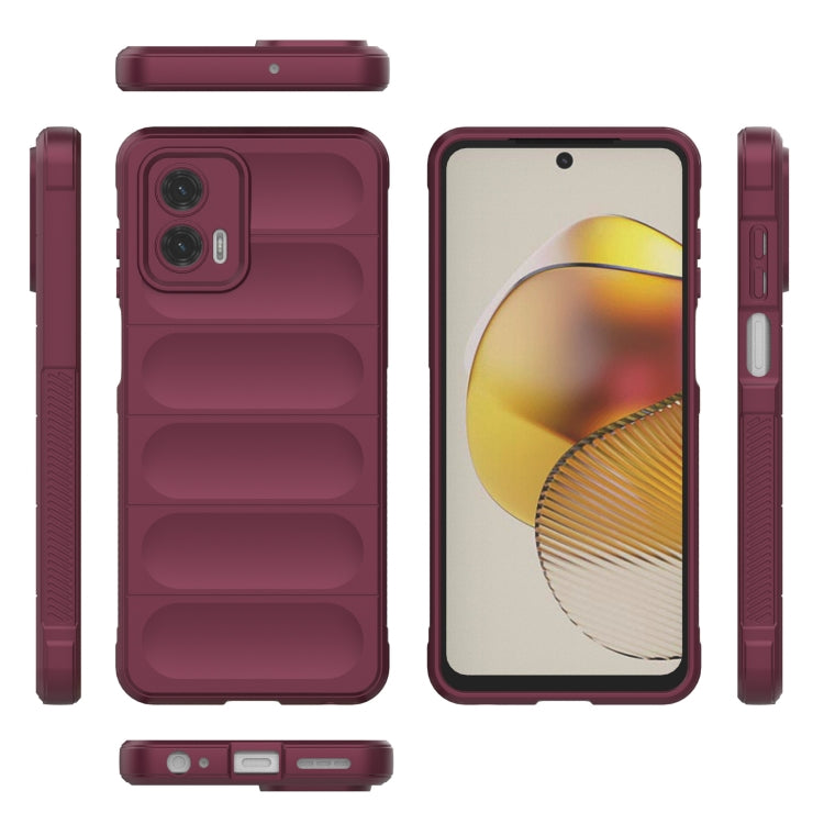 For Motorola Moto G73 5G Magic Shield TPU + Flannel Phone Case(Red) - Motorola Cases by buy2fix | Online Shopping UK | buy2fix