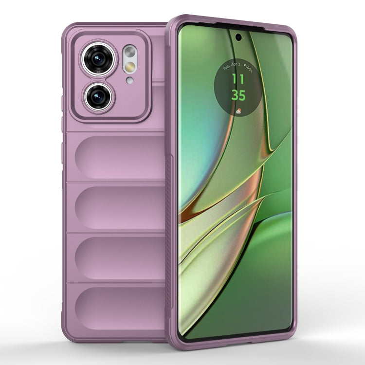 For Motorola Edge 40 5G Magic Shield TPU + Flannel Phone Case(Purple) - Motorola Cases by buy2fix | Online Shopping UK | buy2fix