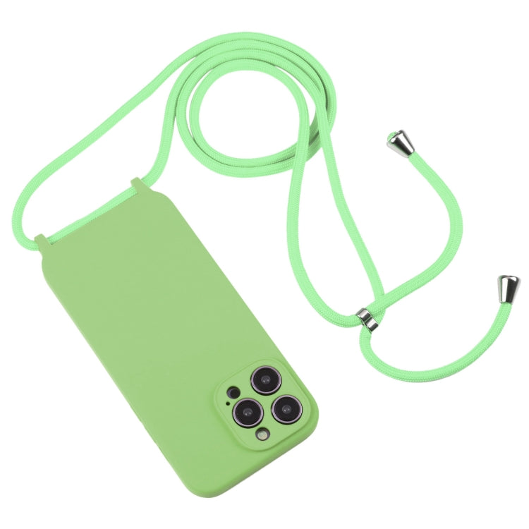 For iPhone 16 Pro Crossbody Lanyard Liquid Silicone Case(Matcha Green) - iPhone 16 Pro Cases by buy2fix | Online Shopping UK | buy2fix