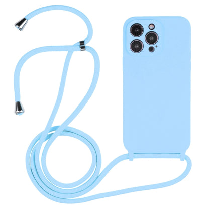 For iPhone 16 Pro Max Crossbody Lanyard Liquid Silicone Case(Blue) - iPhone 16 Pro Max Cases by buy2fix | Online Shopping UK | buy2fix