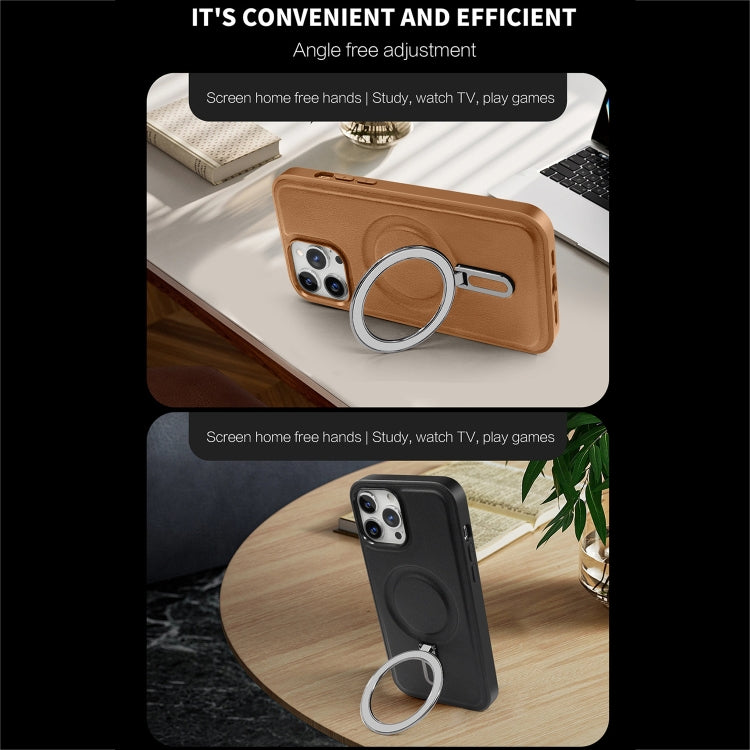 For iPhone 13 Pro Max MagSafe Magnetic Holder Phone Case(Black) - iPhone 13 Pro Max Cases by buy2fix | Online Shopping UK | buy2fix