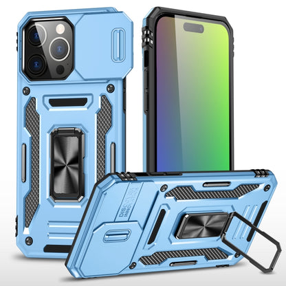 For iPhone 16 Pro Max Armor PC + TPU Camera Shield Phone Case(Light Blue) - iPhone 16 Pro Max Cases by buy2fix | Online Shopping UK | buy2fix