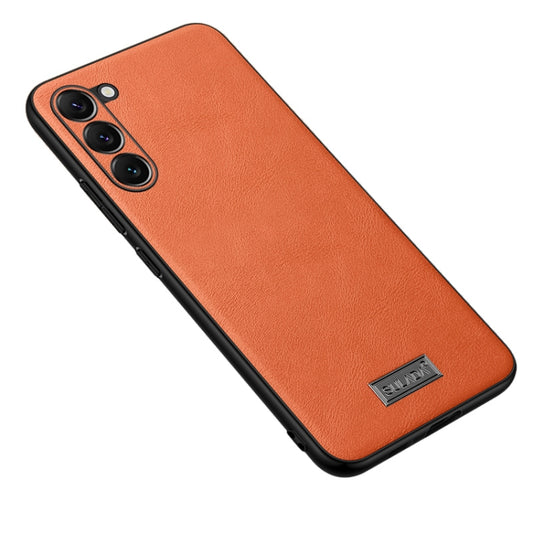For Samsung Galaxy S24 5G SULADA Shockproof TPU + Handmade Leather Phone Case(Orange) - Galaxy S24 5G Cases by SULADA | Online Shopping UK | buy2fix