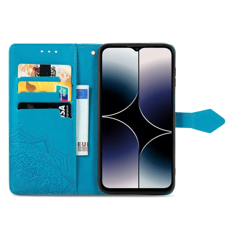 For Ulefone Note 16 Pro Mandala Flower Embossed Leather Phone Case(Blue) - Ulefone Cases by buy2fix | Online Shopping UK | buy2fix
