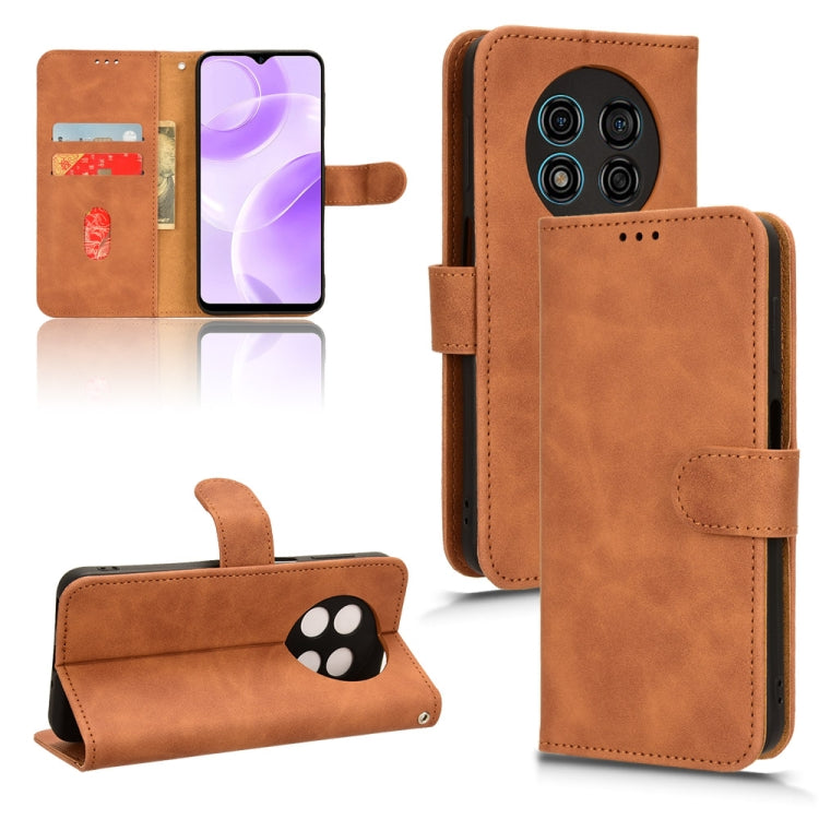 For Ulefone Note 15 Skin Feel Magnetic Flip Leather Phone Case(Brown) - Ulefone Cases by buy2fix | Online Shopping UK | buy2fix