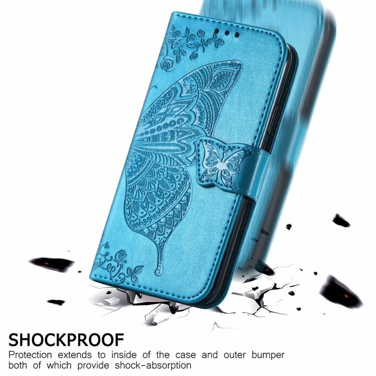 For Ulefone Note 16 Pro Butterfly Love Flower Embossed Leather Phone Case(Blue) - Ulefone Cases by buy2fix | Online Shopping UK | buy2fix