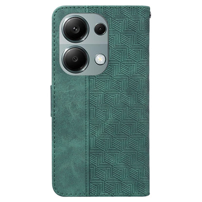 For Xiaomi Redmi Note 13 Pro 4G Geometric Embossed Leather Phone Case(Green) - Note 13 Pro Cases by buy2fix | Online Shopping UK | buy2fix