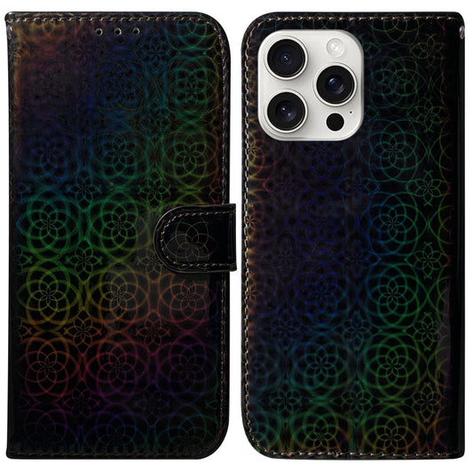 For iPhone 16 Pro Max Colorful Magnetic Buckle Leather Phone Case(Black) - iPhone 16 Pro Max Cases by buy2fix | Online Shopping UK | buy2fix