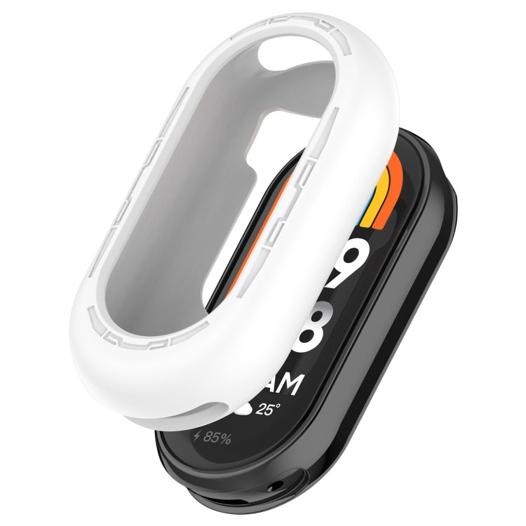 For Xiaomi Mi Band 8 Pure Color Silicone Watch Protective Case(White) - Watch Cases by buy2fix | Online Shopping UK | buy2fix