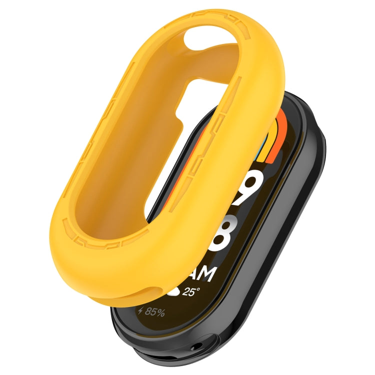 For Xiaomi Mi Band 8 Pure Color Silicone Watch Protective Case(Yellow) - Watch Cases by buy2fix | Online Shopping UK | buy2fix