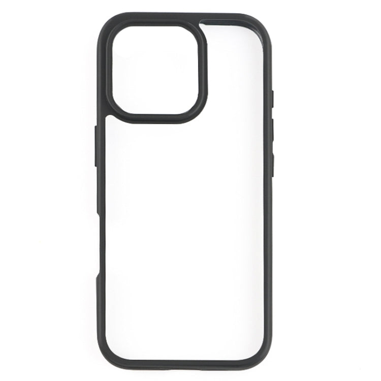 For iPhone 16 Pro Max Frosted TPU + Transparent PC Phone Case(Black) - iPhone 16 Pro Max Cases by buy2fix | Online Shopping UK | buy2fix