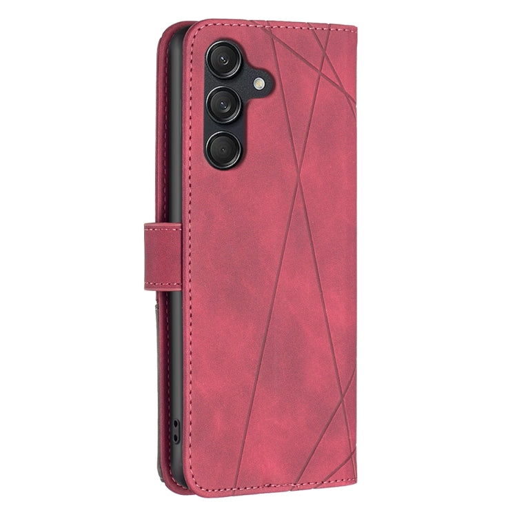 For Samsung Galaxy M55 Magnetic Buckle Rhombus Texture Leather Phone Case(Red) - Galaxy Phone Cases by buy2fix | Online Shopping UK | buy2fix