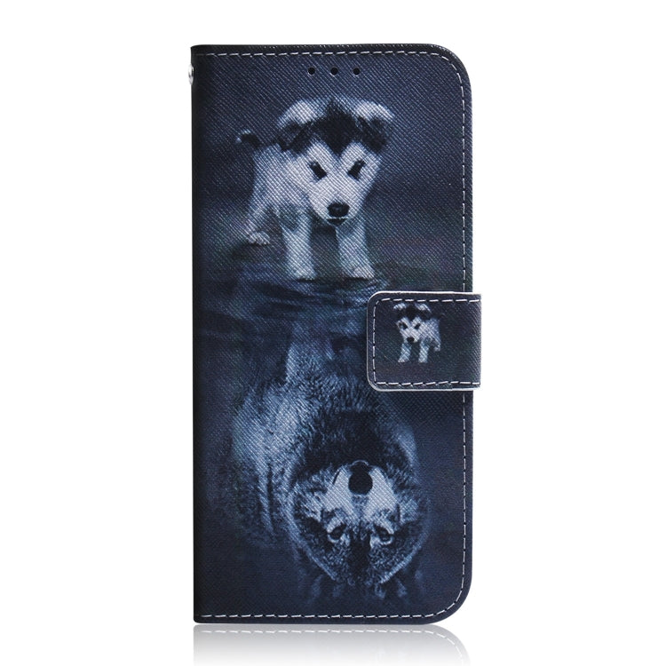 For iPhone 16 Pro Coloured Drawing Flip Leather Phone Case(Wolf and Dog) - iPhone 16 Pro Cases by buy2fix | Online Shopping UK | buy2fix