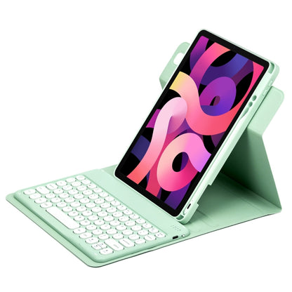 For iPad Air 2022 / iPad Pro 11 2021 Round Button 360 Degree Rotatable Bluetooth Keyboard Leather Case(Mint Green) - Universal by buy2fix | Online Shopping UK | buy2fix