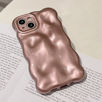 For iPhone 16 Wave Bubbles TPU Phone Case(Pearlescent Brown) - iPhone 16 Cases by buy2fix | Online Shopping UK | buy2fix