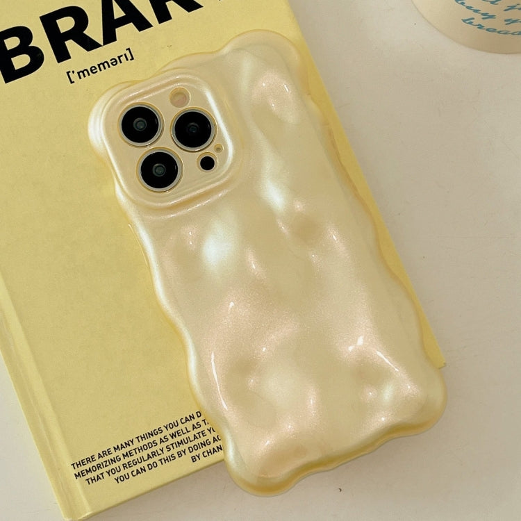 For iPhone 16 Wave Bubbles TPU Phone Case(Pearlescent Yellow) - iPhone 16 Cases by buy2fix | Online Shopping UK | buy2fix