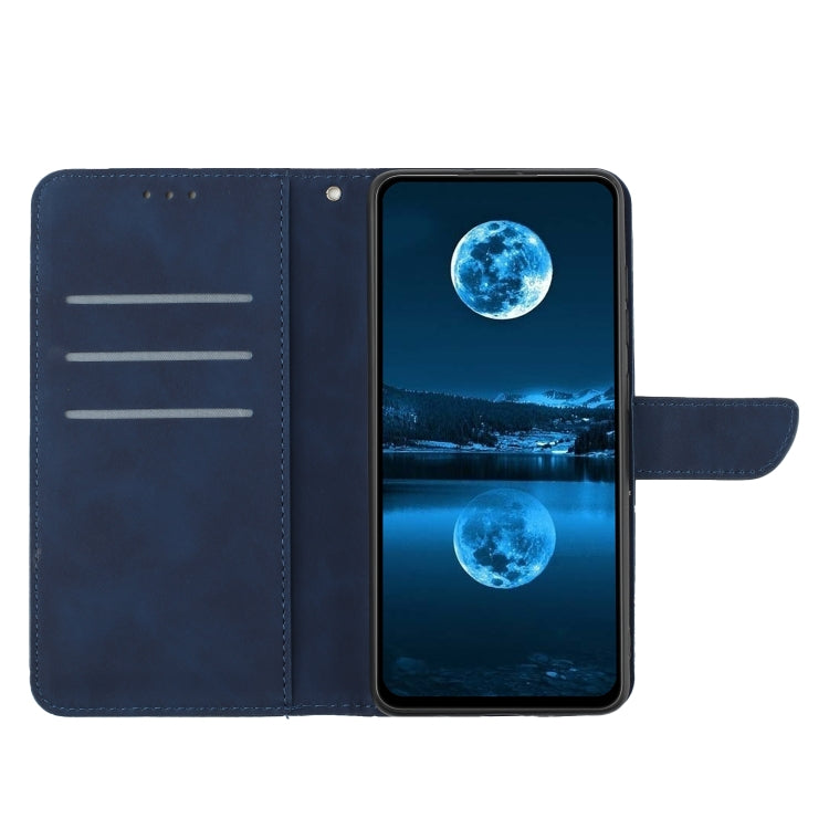 For Samsung Galaxy A15 Stitching Embossed Leather Phone Case(Blue) - Galaxy Phone Cases by buy2fix | Online Shopping UK | buy2fix