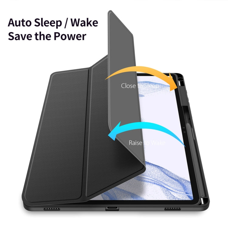 For Samsung Galaxy Tab S9+ DUX DUCIS TOBY Series Antiskid Leather Tablet Case with Sleep / Wake-up Function(Black) - Galaxy Tab S9+ Cases by DUX DUCIS | Online Shopping UK | buy2fix