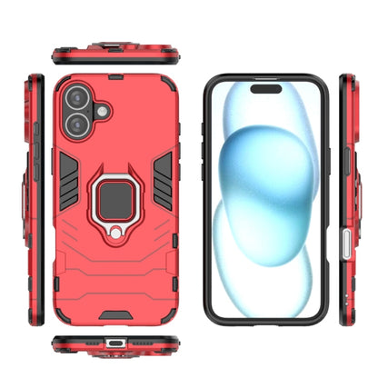 For iPhone 16 Plus Shockproof PC + TPU Holder Phone Case(Red) - iPhone 16 Plus Cases by buy2fix | Online Shopping UK | buy2fix