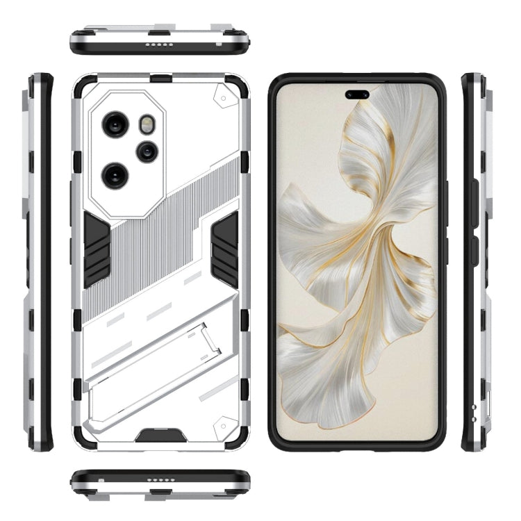 For Honor 100 Pro 5G Punk Armor 2 in 1 PC + TPU Phone Case with Holder(White) - Honor Cases by buy2fix | Online Shopping UK | buy2fix