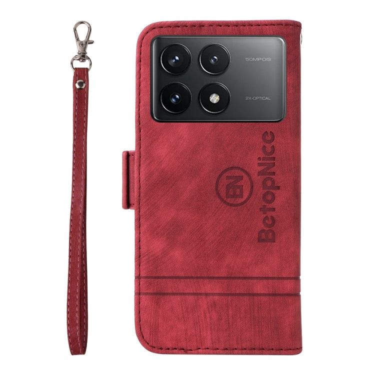 For Xiaomi Redmi K70 / K70 Pro 5G BETOPNICE Dual-side Buckle Leather Phone Case(Red) - K70 Cases by BETOPNICE | Online Shopping UK | buy2fix