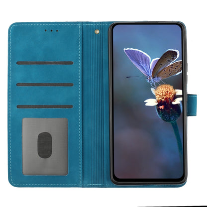 For iPhone 16 Plus Flower Embossing Pattern Leather Phone Case(Blue) - iPhone 16 Plus Cases by buy2fix | Online Shopping UK | buy2fix