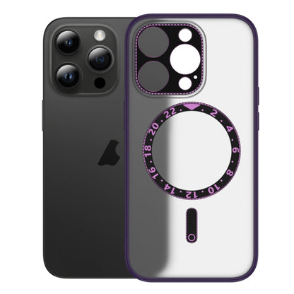 For iPhone 14 Pro Dial Plate Magsafe Phone Case(Purple) - iPhone 14 Pro Cases by buy2fix | Online Shopping UK | buy2fix