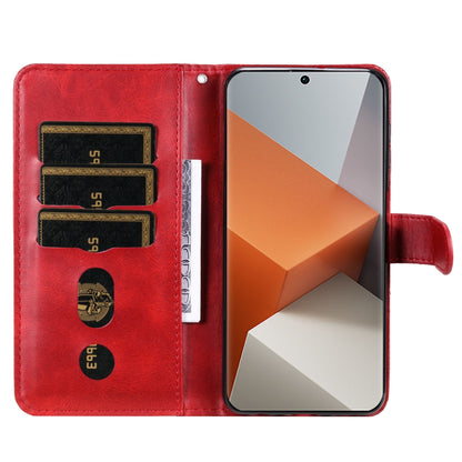 For Xiaomi Redmi Note13 Pro+ 5G Global Fashion Calf Texture Zipper Leather Phone Case(Red) - Note 13 Pro+ Cases by buy2fix | Online Shopping UK | buy2fix