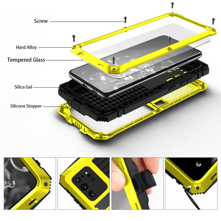 For Samsung Galaxy S20 Plus R-JUST Waterproof Shockproof Dustproof Metal + Silicone Protective Case(Yellow) - Galaxy Phone Cases by R-JUST | Online Shopping UK | buy2fix