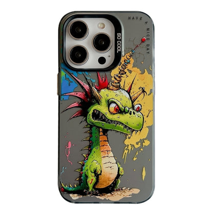 For iPhone 16 Pro Animal Pattern Oil Painting Series PC + TPU Phone Case(Dragon) - iPhone 16 Pro Cases by buy2fix | Online Shopping UK | buy2fix