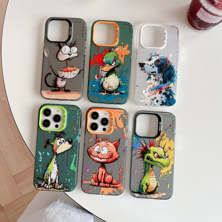 For iPhone 16 Pro Animal Pattern Oil Painting Series PC + TPU Phone Case(Eating Rat) - iPhone 16 Pro Cases by buy2fix | Online Shopping UK | buy2fix