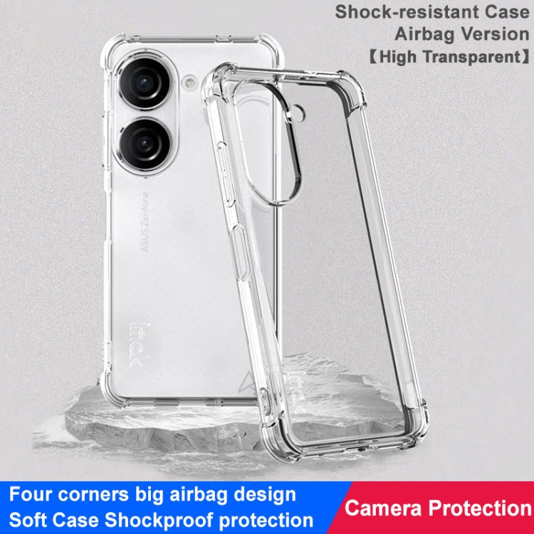 For Asus Zenfone 10 5G imak Shockproof Airbag TPU Phone Case(Transparent) - ASUS Cases by imak | Online Shopping UK | buy2fix