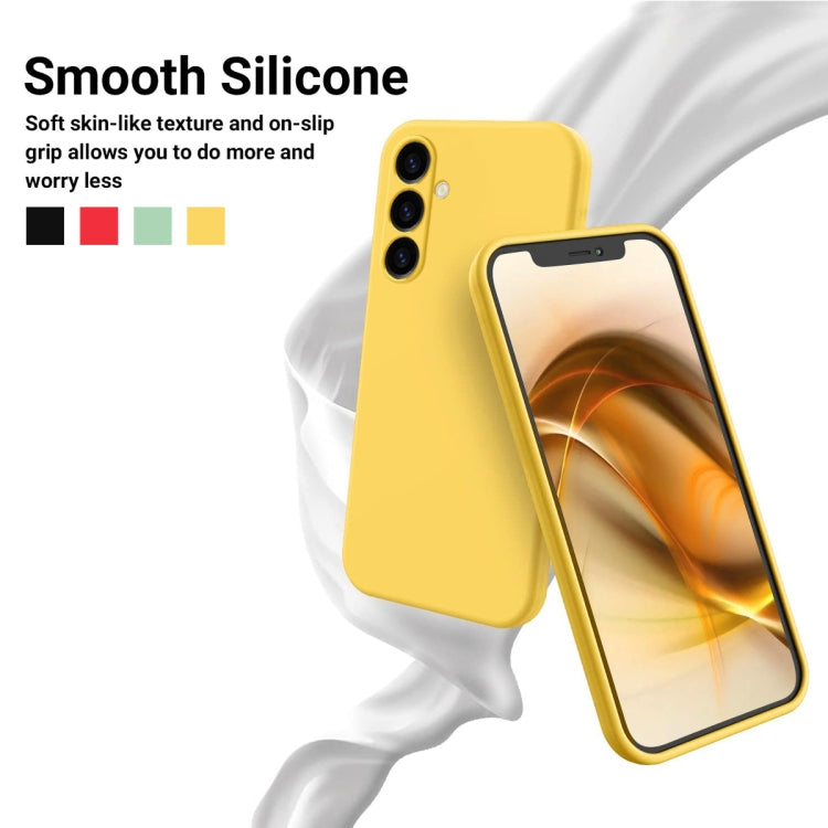 For Samsung Galaxy S23 FE 5G Pure Color Liquid Silicone Shockproof Phone Case(Yellow) - Galaxy S23 FE 5G Cases by buy2fix | Online Shopping UK | buy2fix