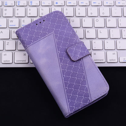 For iPhone 16 Pro Max Seven-shaped Embossed Leather Phone Case(Purple) - iPhone 16 Pro Max Cases by buy2fix | Online Shopping UK | buy2fix